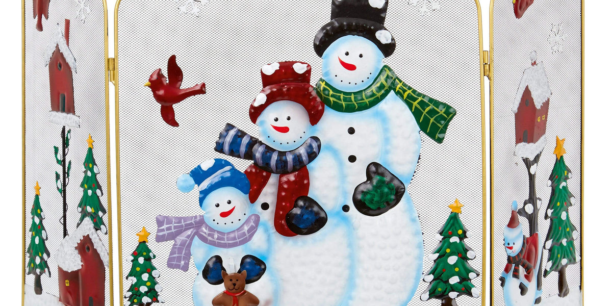  Snowman Magnetic Fireplace Cover 39x32,Decorative